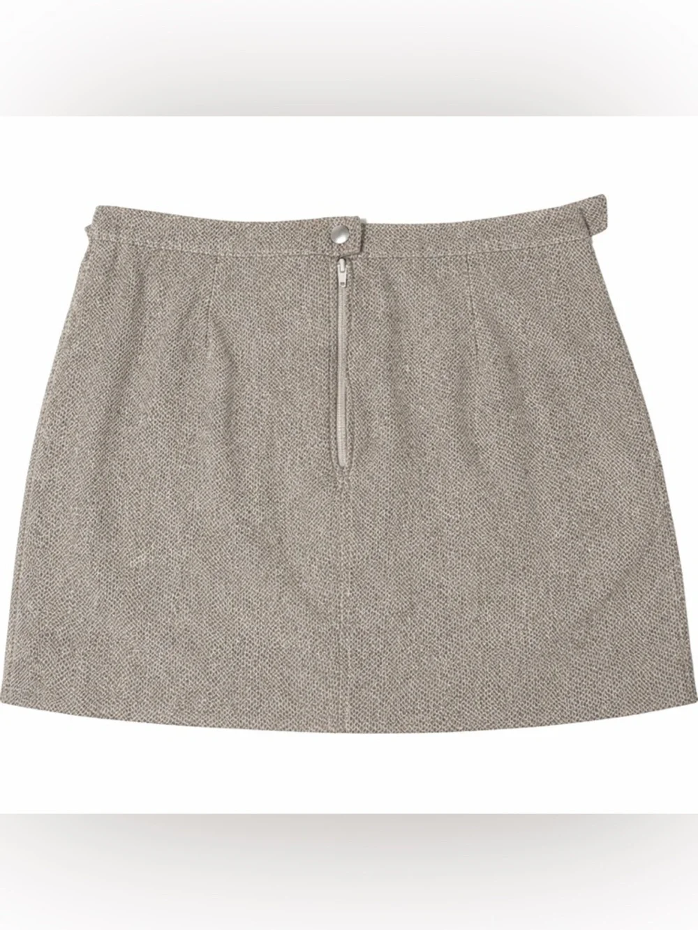 FREE PEOPLE Midnight Magic Print Mini Skirt Size 12 Taupe Moto Zip A-Line